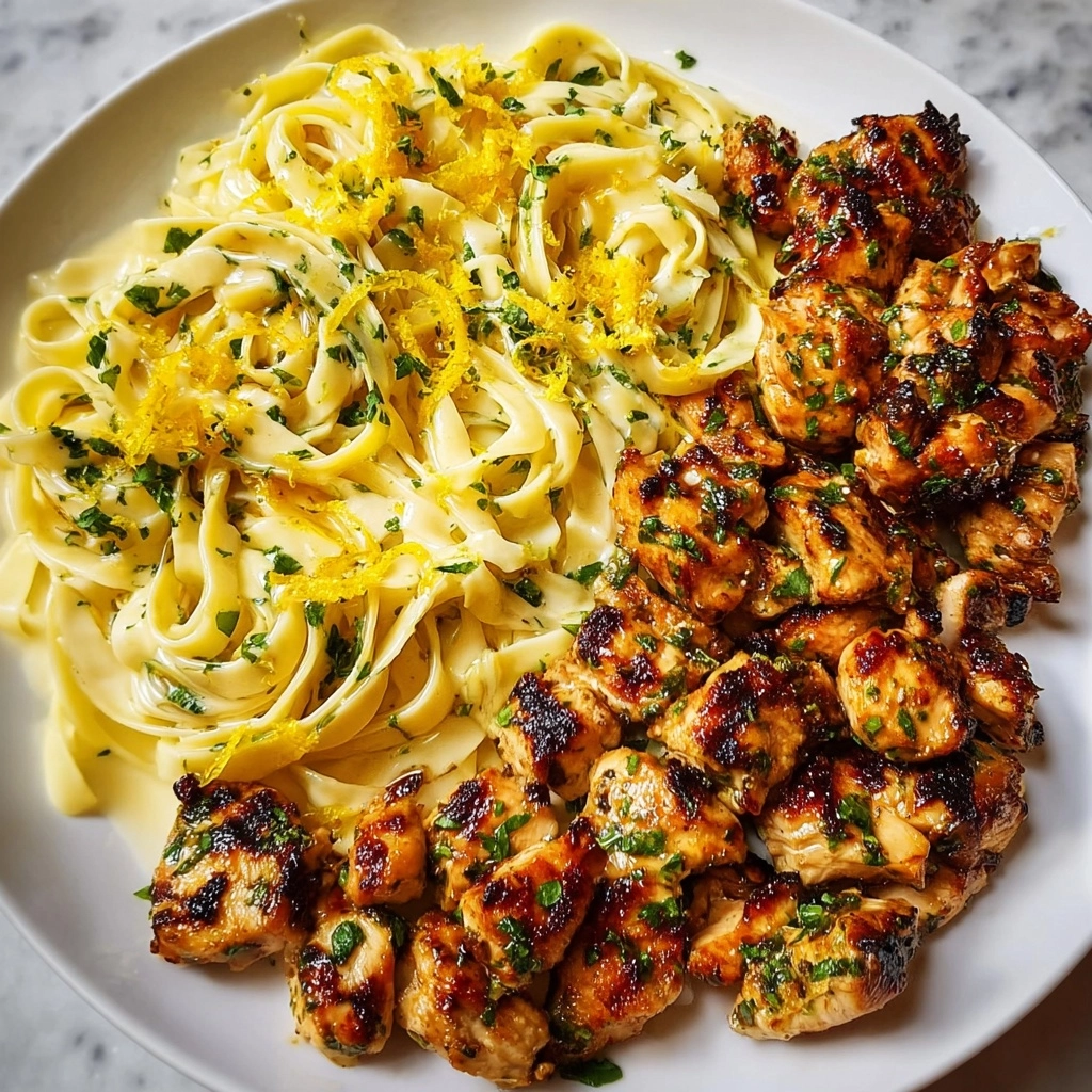 Lemon Garlic Butter Chicken Pasta with Parmesan Linguine Recipe - Recipe Image