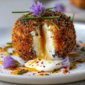 Molten Burrata Sphere with Bagel Crust Recipe