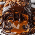 Gooey Chocolate Caramel Turtle Cake Roll
