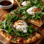 Spicy Burrata Pita with Chili Honey & Arugula