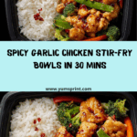 Spicy Garlic Chicken Stir-Fry Bowl with Jasmine Rice Recipe