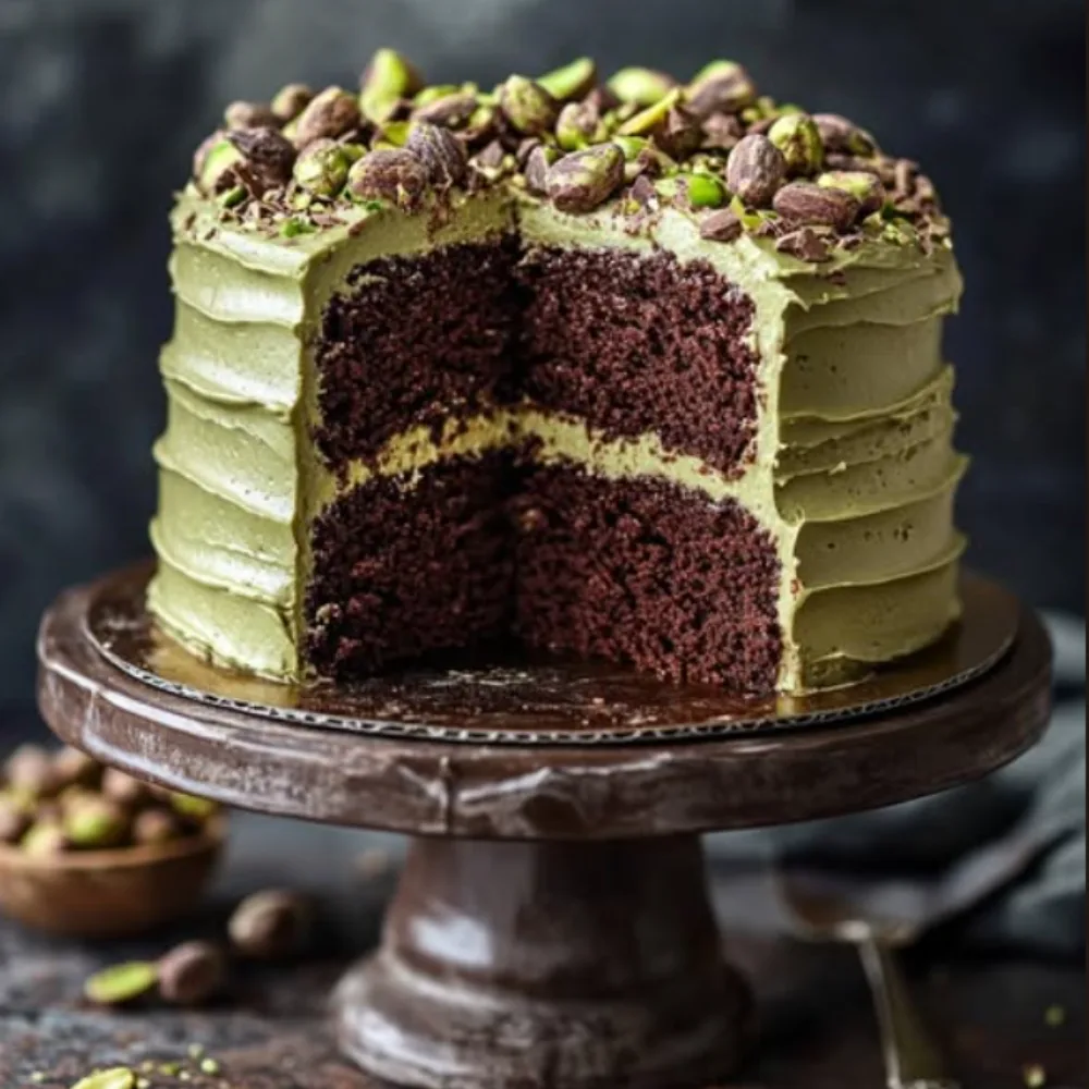 High Altitude Chocolate Pistachio Cake