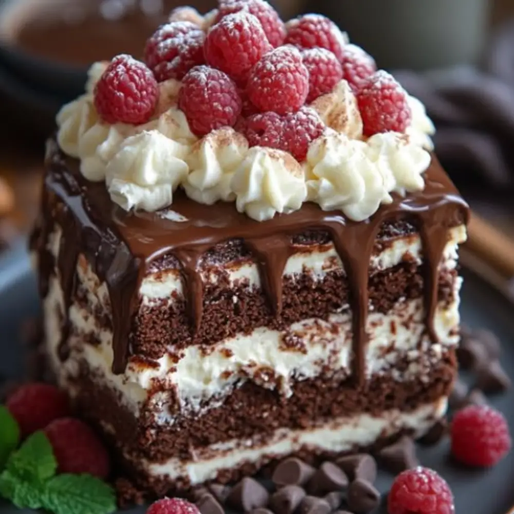 Decadent Chocolate Raspberry Layer Cake