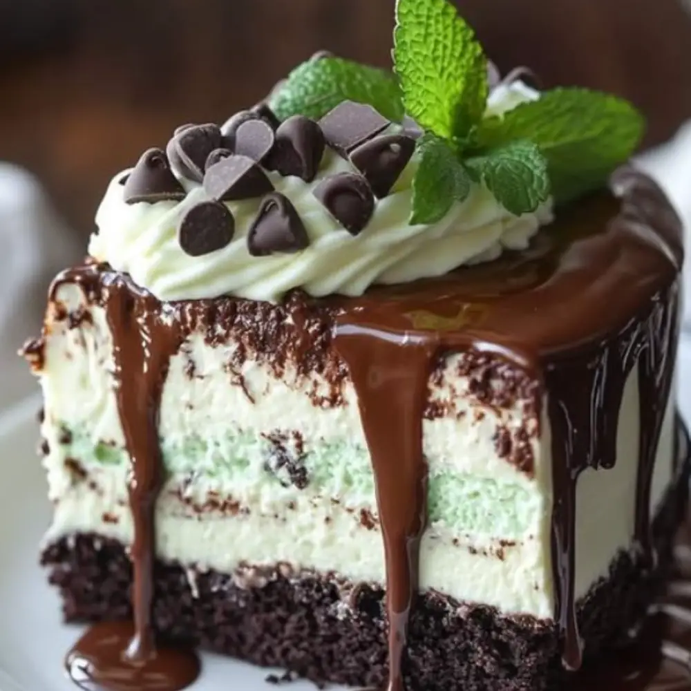 Mint Chocolate Chip Cheesecake