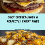 Classic Cheeseburger with Ketchup and Fries Recipe
