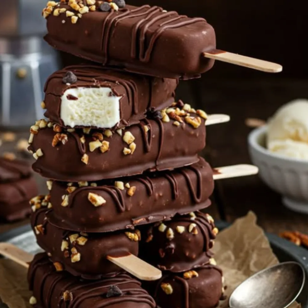 Homemade Chocolate-Covered Ice Cream Bars