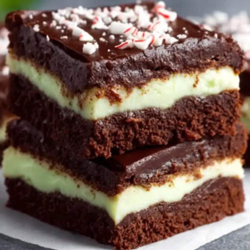 Mint Chocolate Brownies with Creamy Peppermint Filling