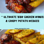 BBQ Chicken Wings and Crispy Potato Wedges Recipe