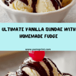 Vanilla Ice Cream Sundae with Rich Hot Fudge Recipe