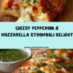 Cheesy Pepperoni & Mozzarella Stromboli Recipe
