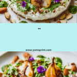 Whipped Ricotta with Roasted Pears & Arugula-Almond Pesto Recipe