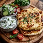Warm Naan Wraps with Garlic Oil & Whipped Feta 3 Warm Naan Wraps with Garlic Oil & Whipped Feta