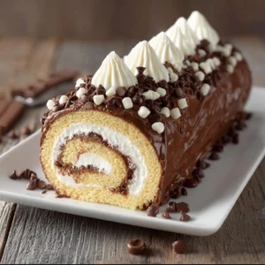 Coffee-Hazelnut Crunch Yule Log Recipe