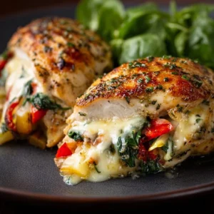 Stuffed Chicken Breast with Vegetables and Cheese Recipe