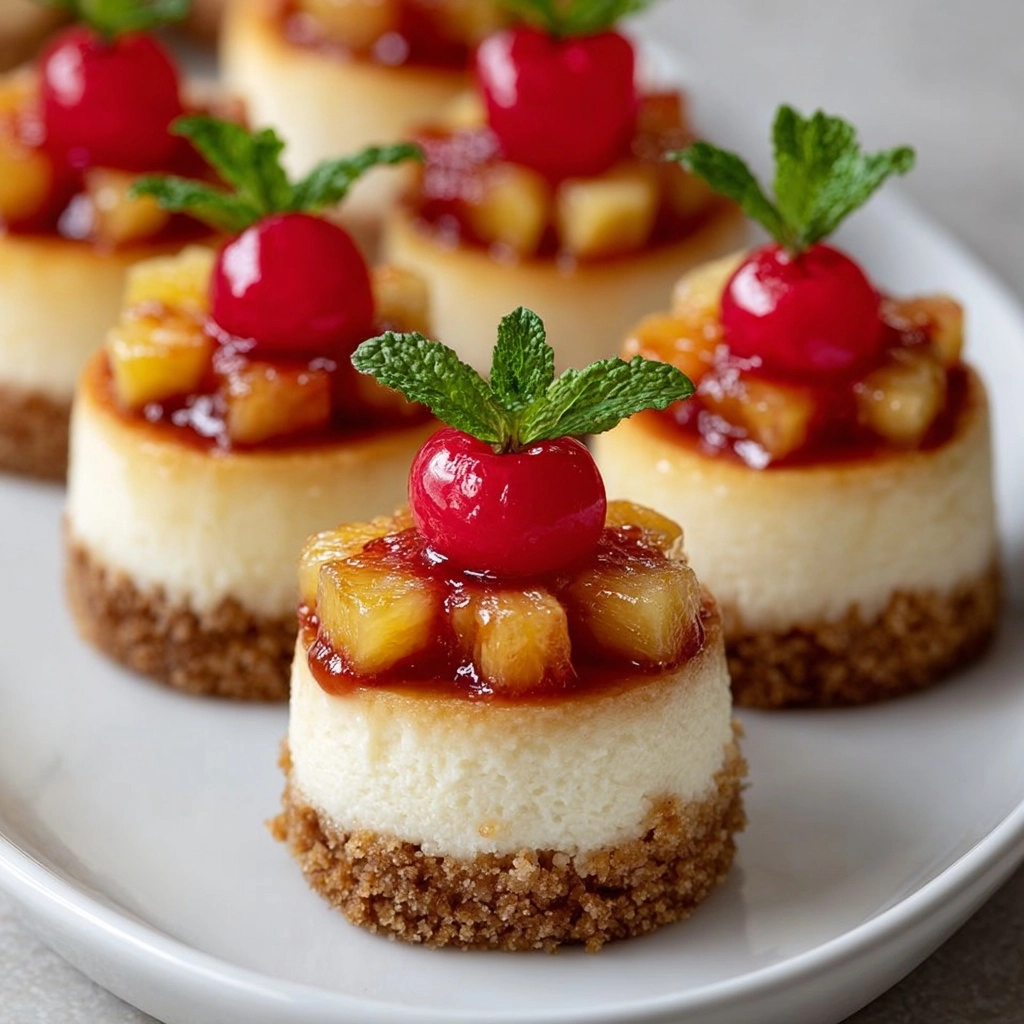 Tropical Bliss Mini Pineapple Upside-Down Cheesecakes Recipe 2 Tropical Bliss Mini Pineapple Upside-Down Cheesecakes Recipe - Recipe Image