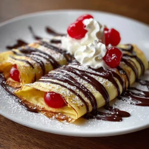 Chocolate Drizzled Crepe Recipe