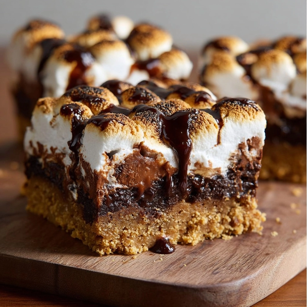 Gooey S'mores Cookie Bars with Chocolate & Marshmallows Recipe