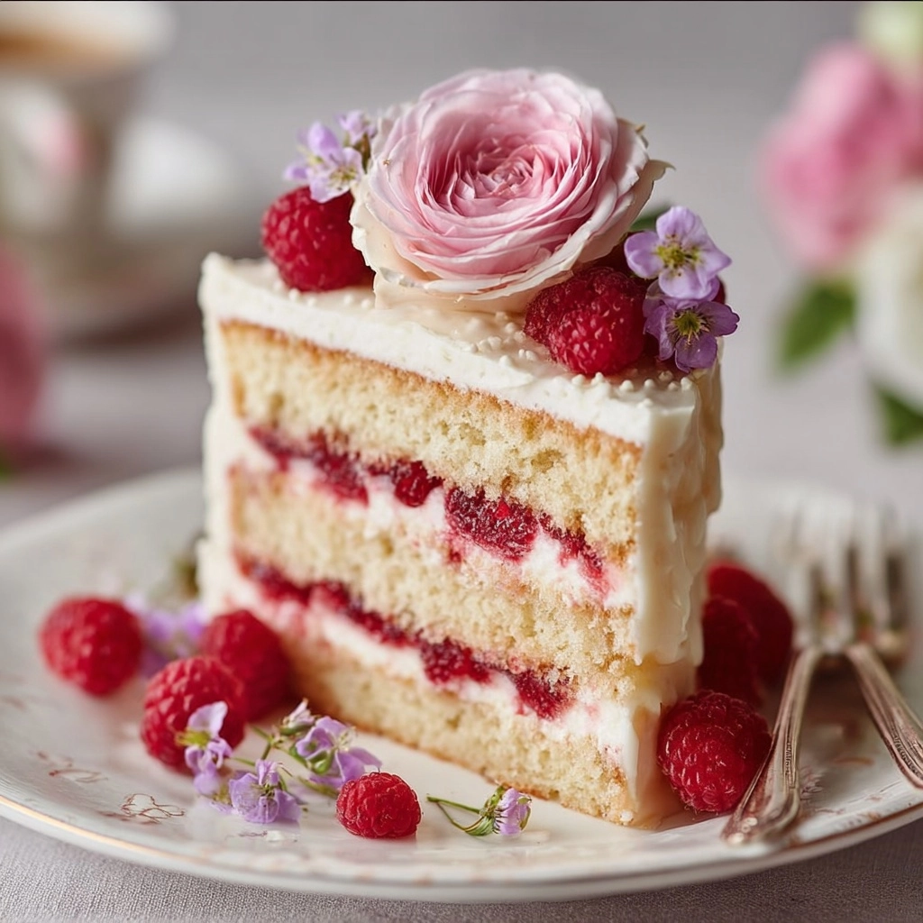 Raspberry-Kissed Italian Vanilla Dream Cake Recipe