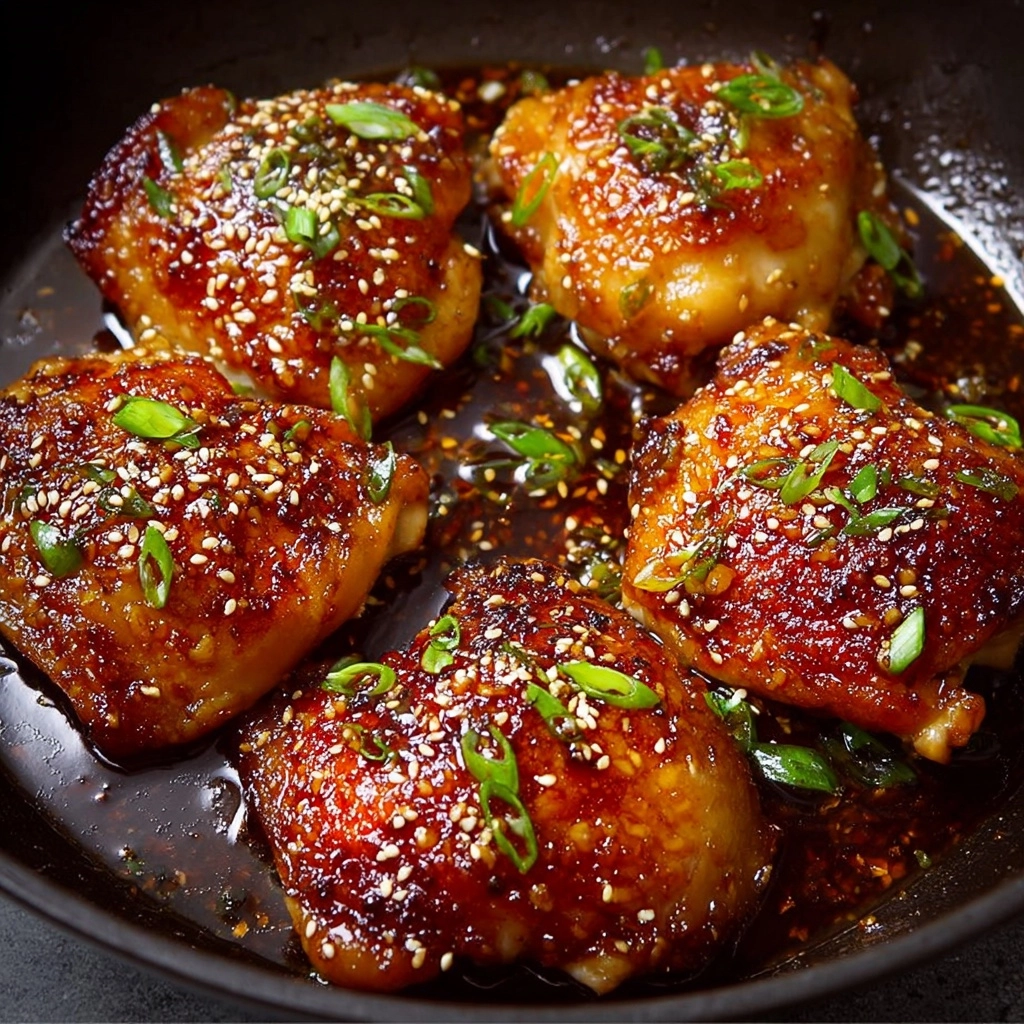Sticky Honey Garlic Chicken Thighs Recipe