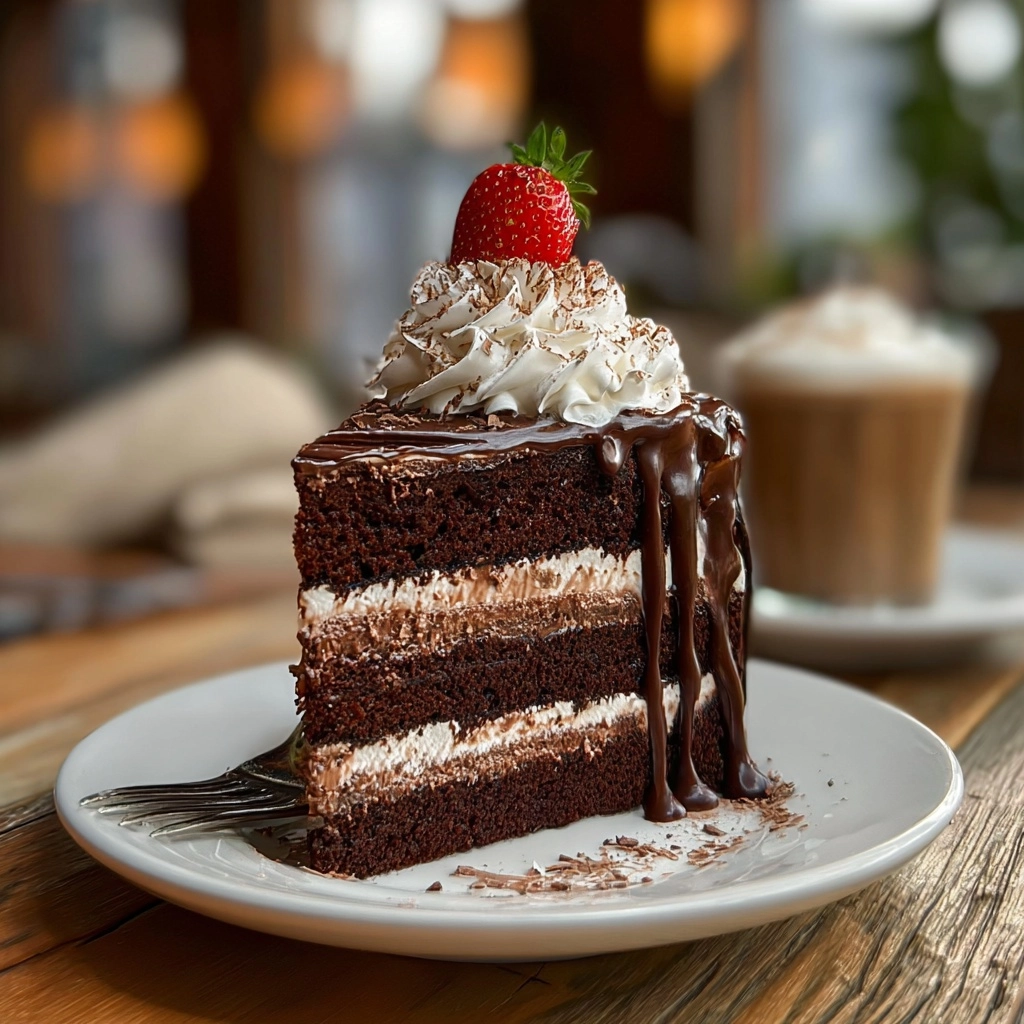 Chocolate Layer Cake with Whipped Cream & Strawberry Recipe