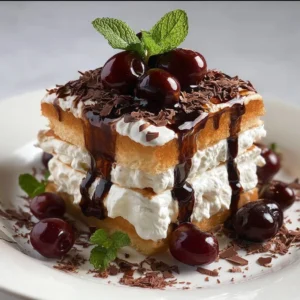 Cherry Chocolate Tiramisu Cake Recipe