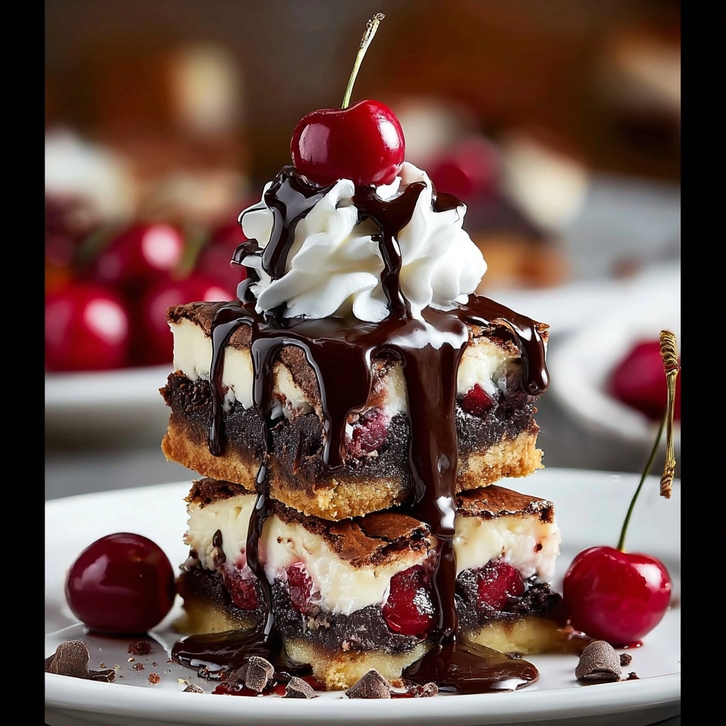 Black Forest Brownie Sundae Stack Recipe