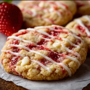 Strawberry Cheesecake Crumbl Cookies Recipe