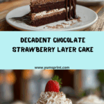 Chocolate Layer Cake with Whipped Cream & Strawberry Recipe