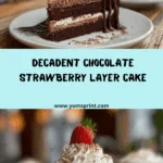 Chocolate Layer Cake with Whipped Cream & Strawberry Recipe
