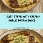 Juicy Steak with Creamy Garlic Sauce Recipe