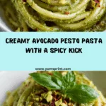 Pistachio-Avocado Pesto Pasta with Spicy Chili Crunch Recipe