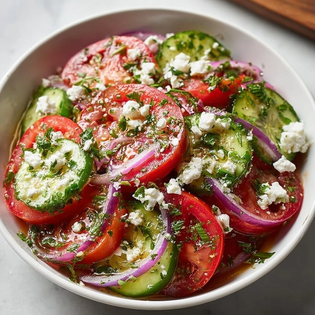 Greek Cucumber and Tomato Salad Recipe 2 Greek Cucumber and Tomato Salad Recipe - Recipe Image