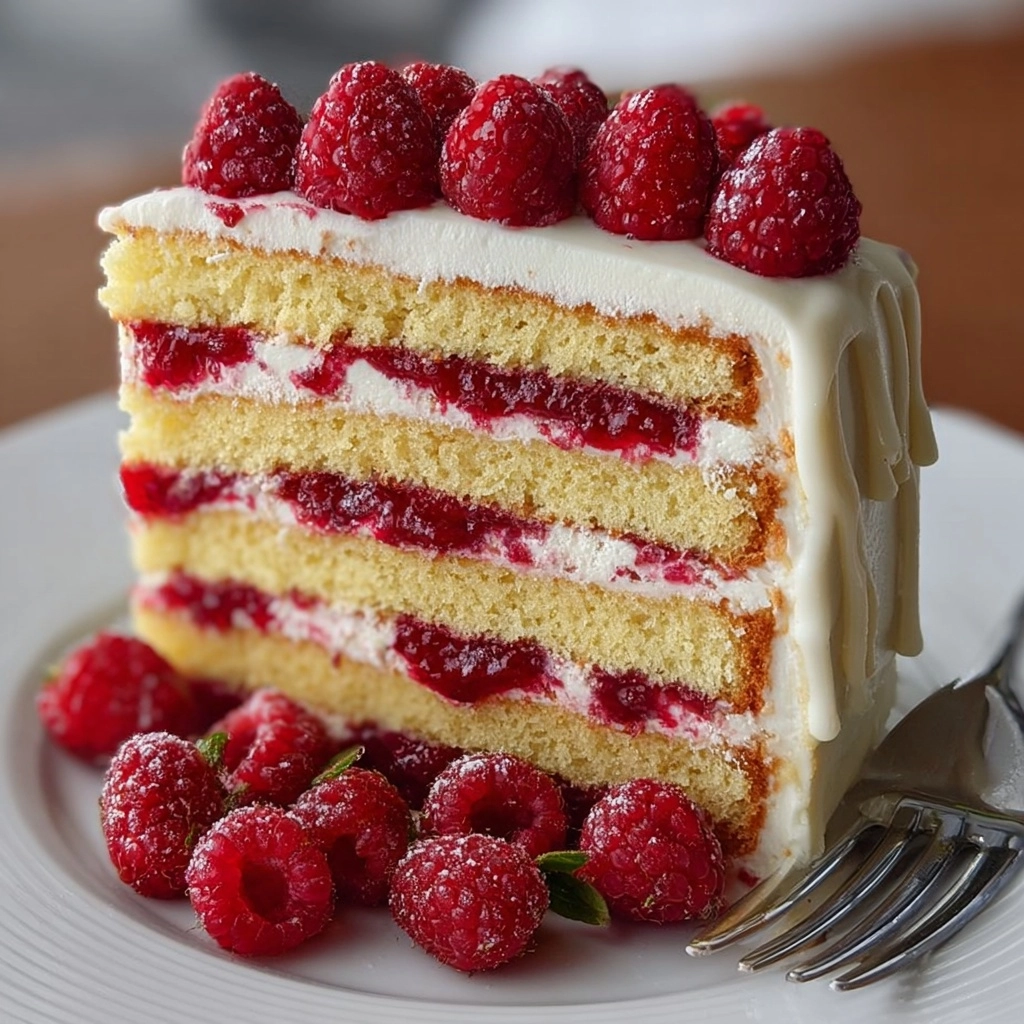 White Chocolate Raspberry Layer Cake Recipe - Recipe Image