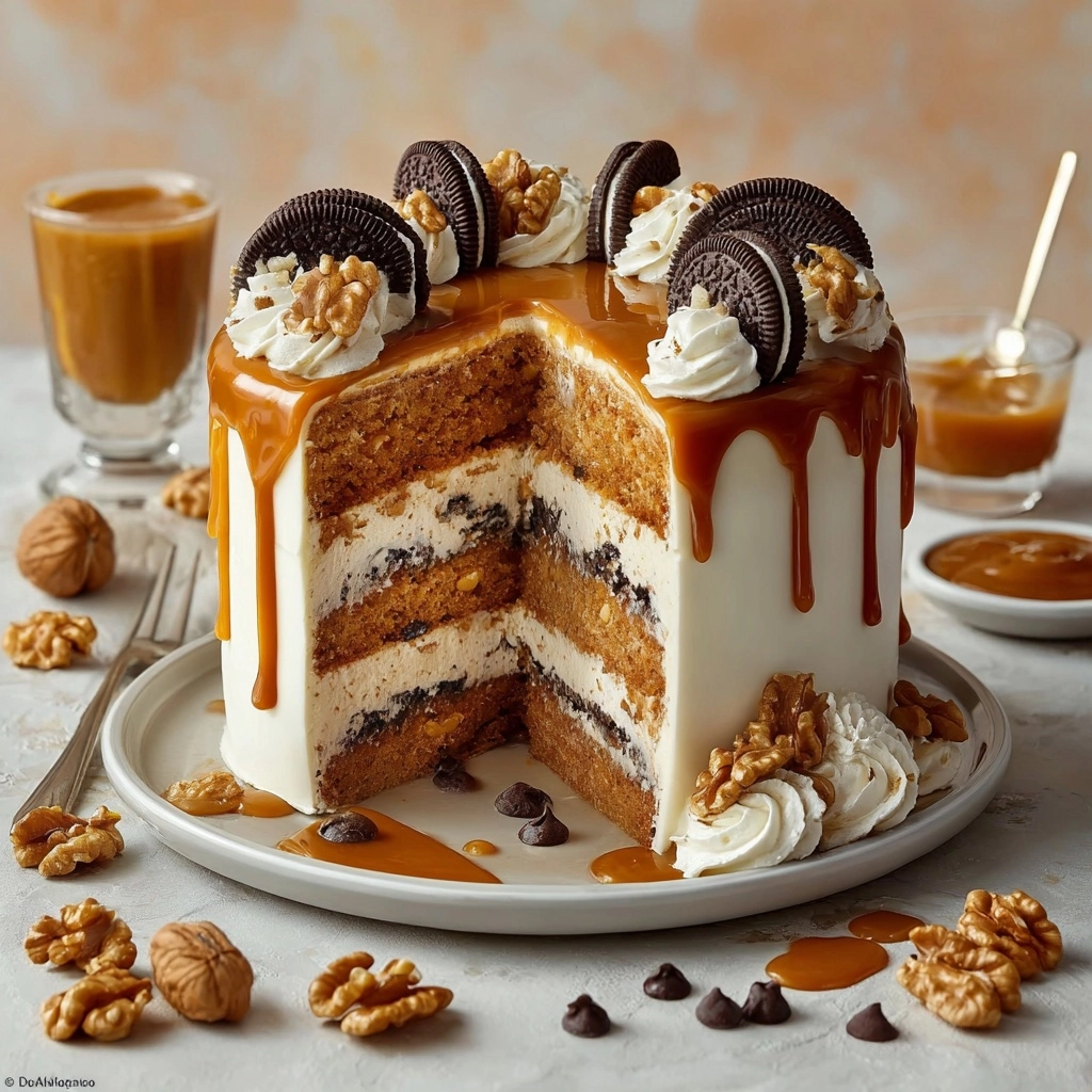 Caramel Walnut Layer Cake Recipe