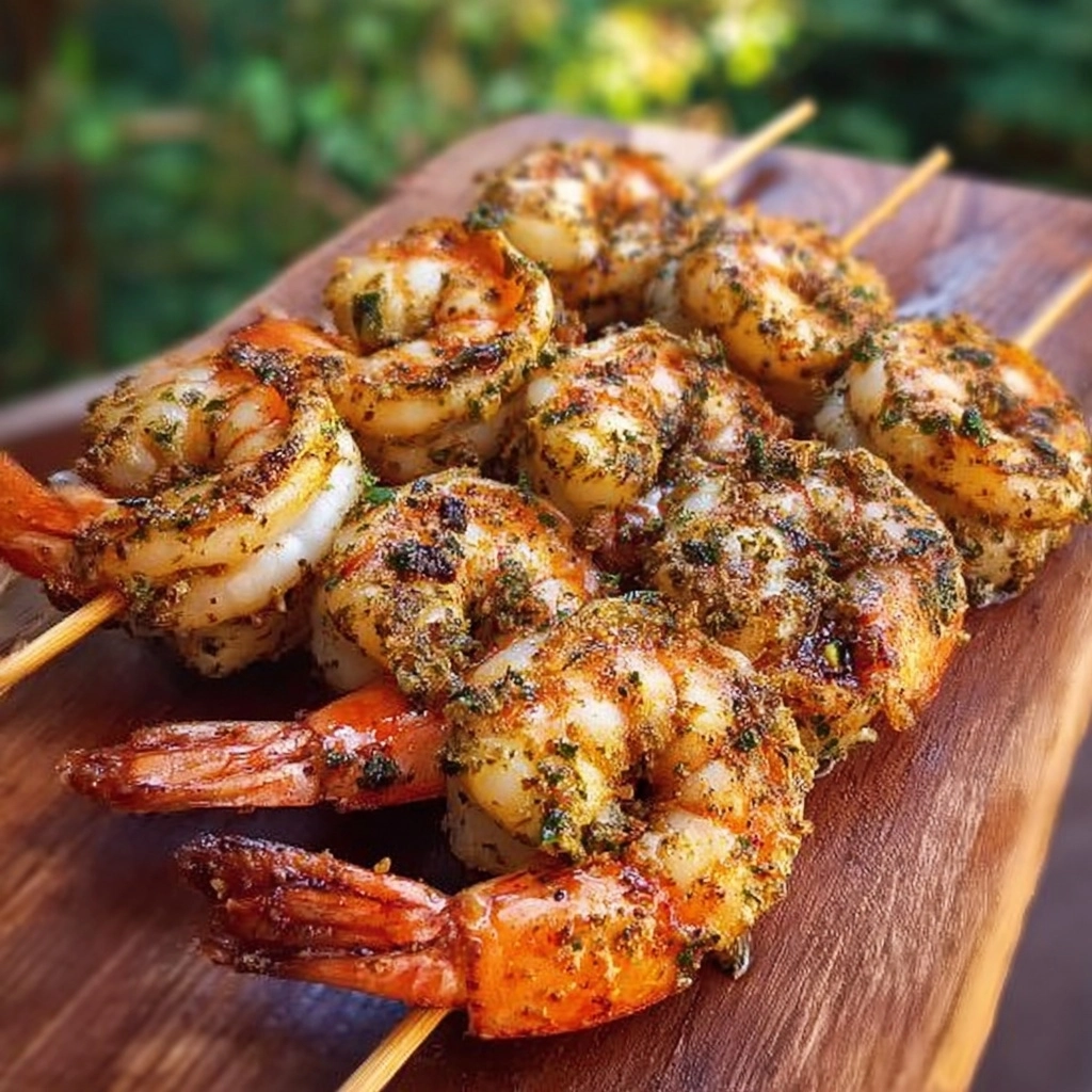 Garlic Herb Grilled Shrimp Skewers Recipe - Recipe Image