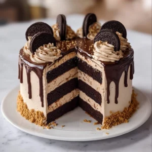 Oreo Chocolate Layer Cake with Cream Filling Recipe