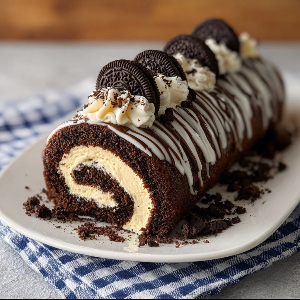 Oreo Cream Chocolate Roll Recipe