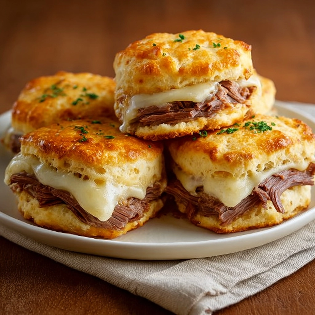 Baked French Dip Biscuits Recipe 2 Baked French Dip Biscuits Recipe - Recipe Image