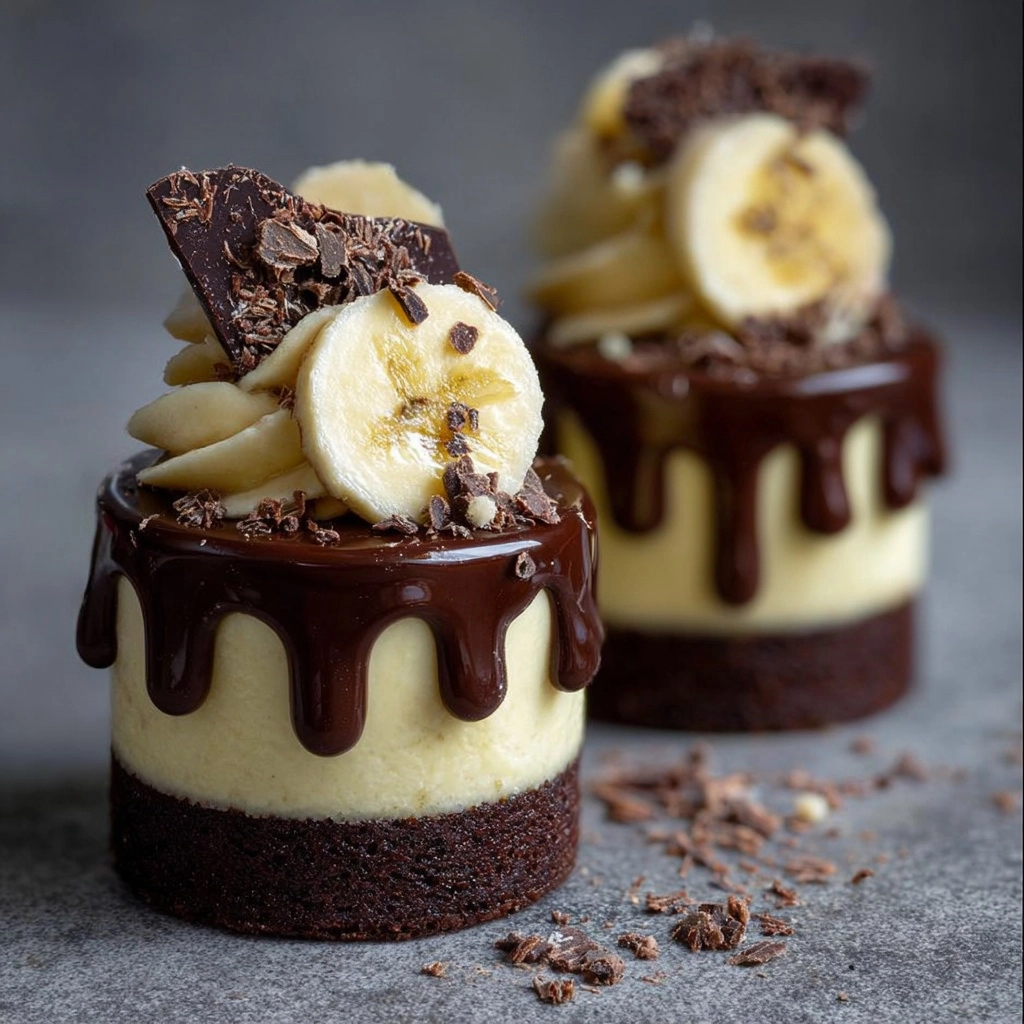 Mini Chocolate Banana Mousse Cakes Recipe - Recipe Image