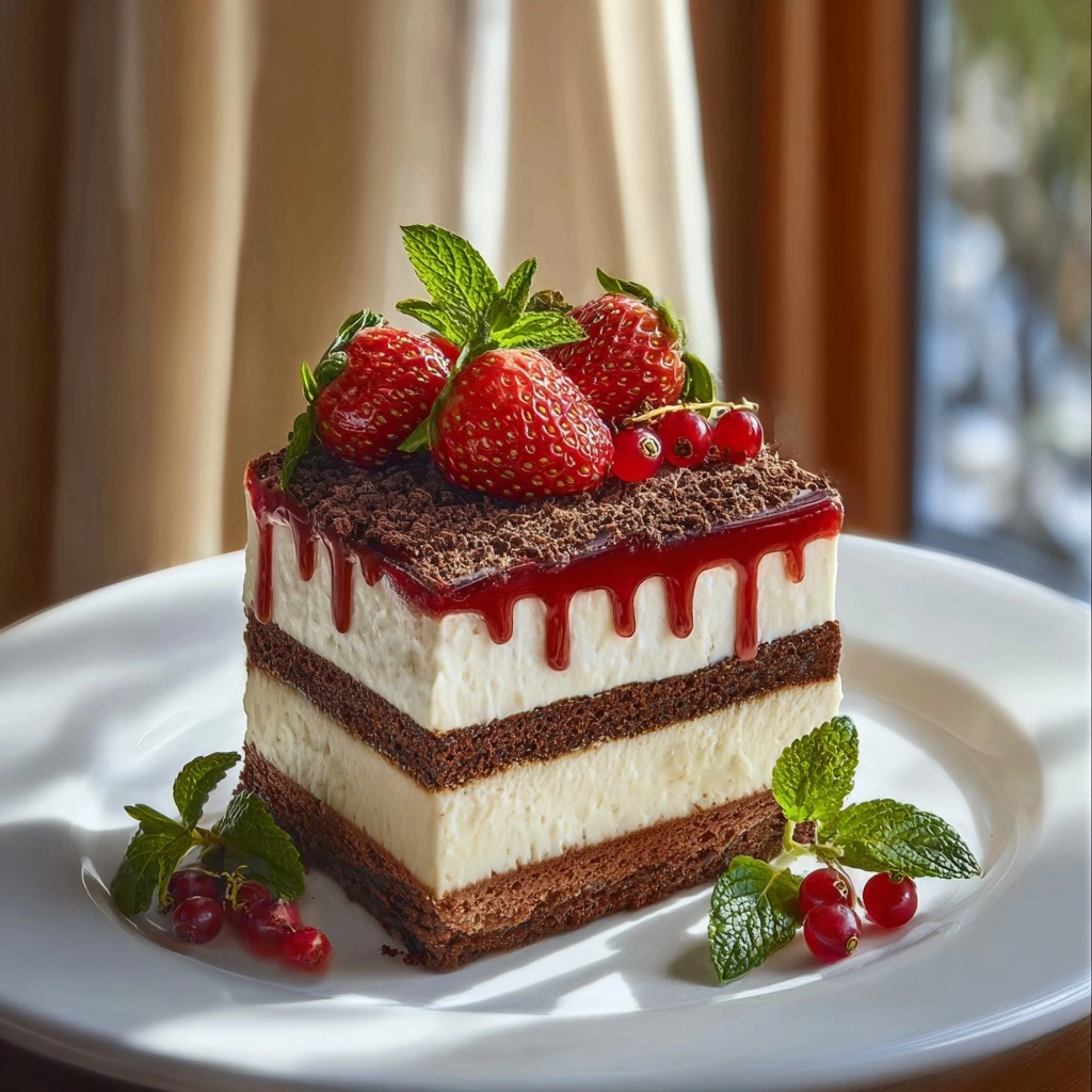 Strawberry Cream Layer Cake Recipe - Recipe Image