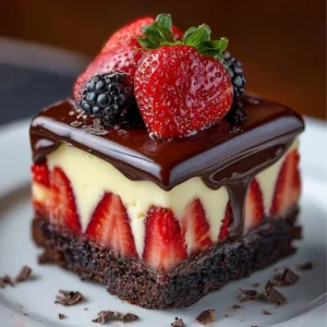 Chocolate Strawberry Cheesecake Bars Recipe
