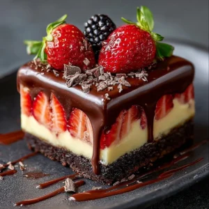 Chocolate Strawberry Cheesecake Bars Recipe