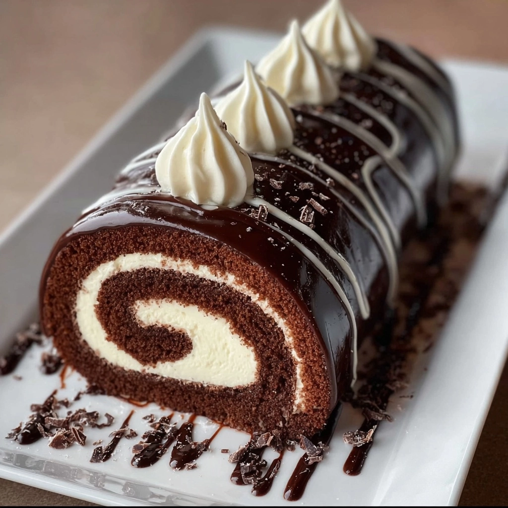 Chocolate Swiss Roll Cake Recipe - Recipe Image