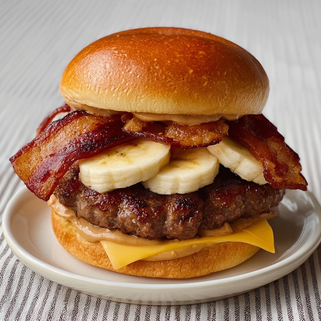 Peanut Butter Banana Bacon Burger Recipe 3 Peanut Butter Banana Bacon Burger Recipe - Recipe Image