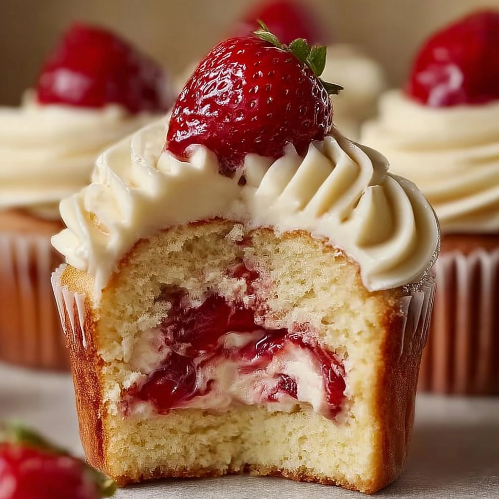 Strawberry Cheesecake Cupcakes Recipe 3 Strawberry Cheesecake Cupcakes Recipe - Recipe Image