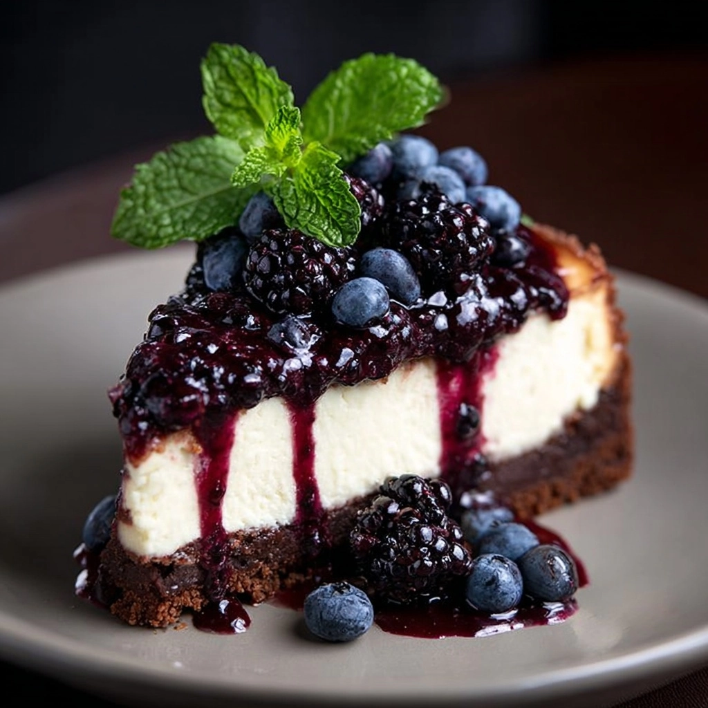 Mixed Berry Cheesecake with Chocolate Crust Recipe 2 Mixed Berry Cheesecake with Chocolate Crust Recipe - Recipe Image