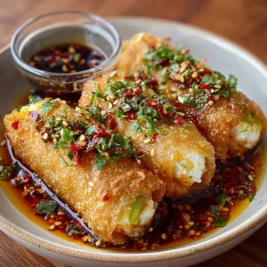 Oven-Fried Feta Rolls with Chili Honey Recipe