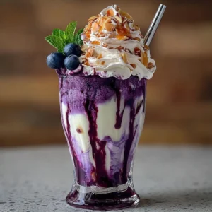 Ube Milkshake with Whipped Cream and Toppings Recipe