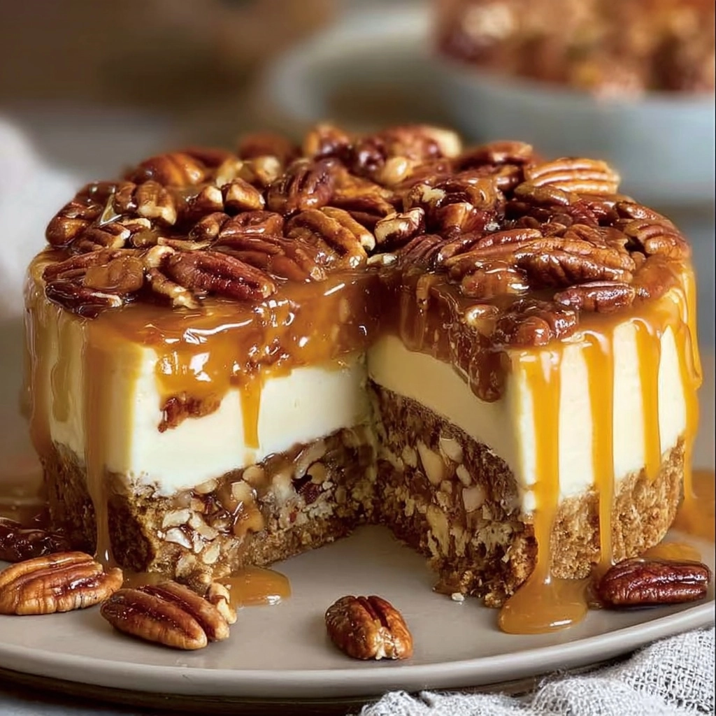Pecan Caramel Cheesecake** Recipe