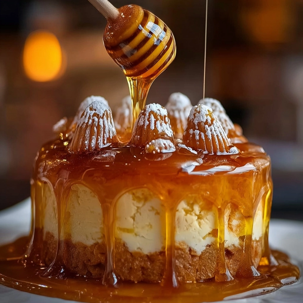 Honey Drizzle Cake with Nut Cookies Recipe